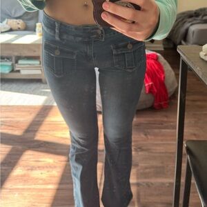 Sincerely Jules Dark Blue Flare Jeans